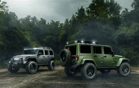 Wallpaper Cars, Green, Black, Rain, Wrangler, Jeep, Off Road images for ...