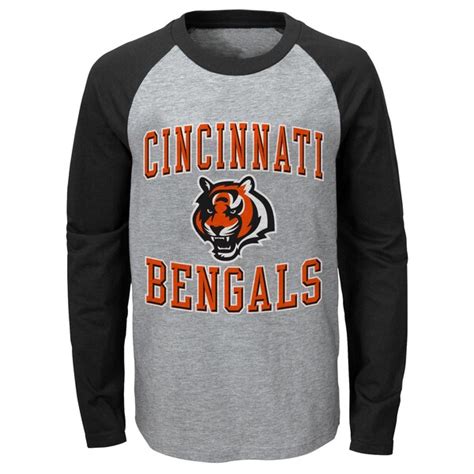 Youth Cincinnati Bengals Heathered Gray/Black Fan Gear Constant Raglan ...