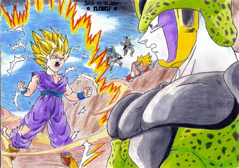 Gohan SSJ2 vs Cell by eleneli on DeviantArt