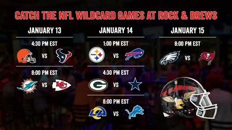 NFL Wild Card Games | Rock & Brews Plantation | January 13 to January 15