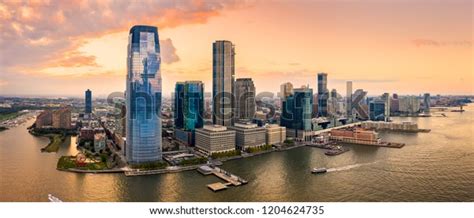 Aerial Panorama Jersey City Skyline Sunset Stock Photo 1204624735 | Shutterstock