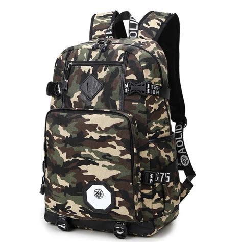 Como Fashion men's backpacks army green camouflage backpack cool high ...