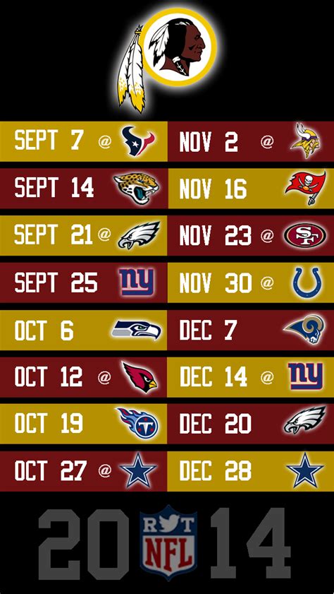 Washington Redskins 2015 Schedule Wallpaper - WallpaperSafari