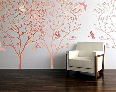 Large Stencil for Walls BLOSSOMING Tree by OliveLeafStencils