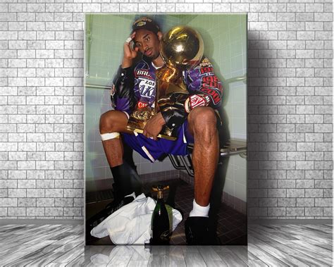 Legend Kobe Bryant With Trophies In Bathroom Canvas LA Lakers | Etsy