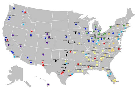 Made a map of all FBS teams. Need help creating an interactive version of the map. : CFB