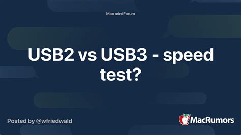 USB2 vs USB3 - speed test? | MacRumors Forums