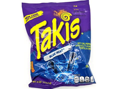 Takis Blue Heat Rolled Tortilla Chips, Hot Chili Pepper Artificially Flavored, Ounce Bag Pack Of ...