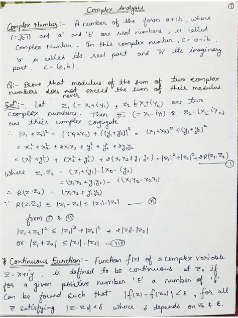 Complex Variables Handwritten | PDF