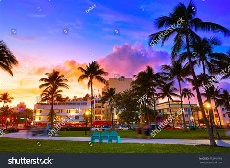 Miami Beach South Beach Sunset Ocean Stock Photo 452345485 | Shutterstock