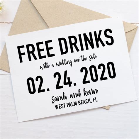 Free Drinks Save the Date Funny Save the Date Idea Free | Etsy