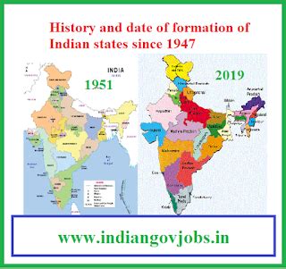 History and date of formation of Indian states since 1947