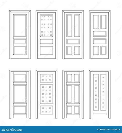 Set door Technical Drawing stock illustration. Illustration of exit - 92709214