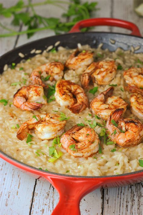 Parmesan Risotto with Roasted Shrimp + Weekly Menu - Prevention RD