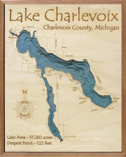 Lake Charlevoix Topographic Map - Dorise Josephine