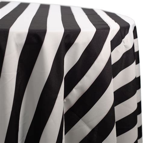 Black & White Striped Cabana Tablecloth - MANY SIZE OPTIONS