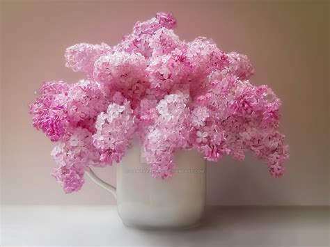 still life with pink lilac bouquet by dzintraregina on DeviantArt
