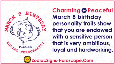 March 8 Zodiac (Pisces) Horoscope Birthday Personality and Lucky Things