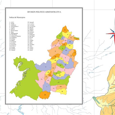 Mapa del Valle del Cauca – Mapas Cartur Mapas fisicos politicos de colombia america