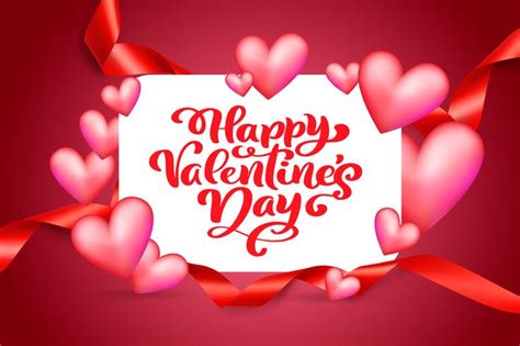 Vector text Happy Valentines Day typography design for greeting cards and poster. Valentine ...