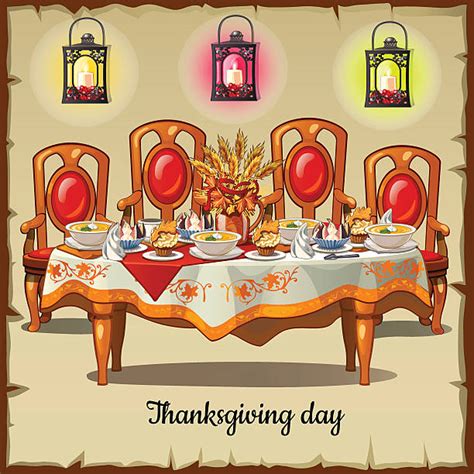 Royalty Free Thanksgiving Table Clip Art, Vector Images & Illustrations - iStock