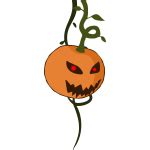 Red pumpkin lantern vector illustration | Free SVG
