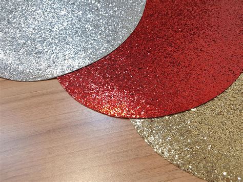 6/12 Placemats Set Christmas Silver Gold Red Glitter Oval Festive Xmas Table | eBay
