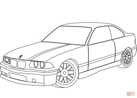 BMW E36 coloring page | Free Printable Coloring Pages