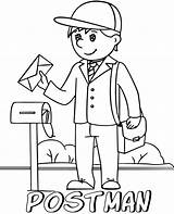 Postman coloring Page To Print sketch template