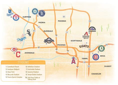 A Maricopa County road map of Cactus League teams : baseball