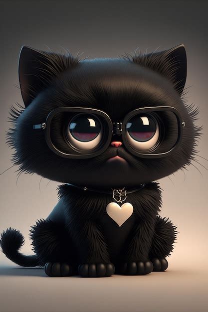 Premium AI Image | A cat with glasses and a heart on its face