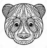 Zentangle Panda Coloring Pages  sketch template