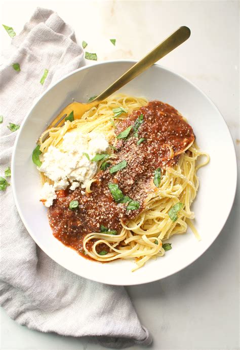 Slow Cooker Mushroom Ragu with Vegan Ricotta - This Savory Vegan