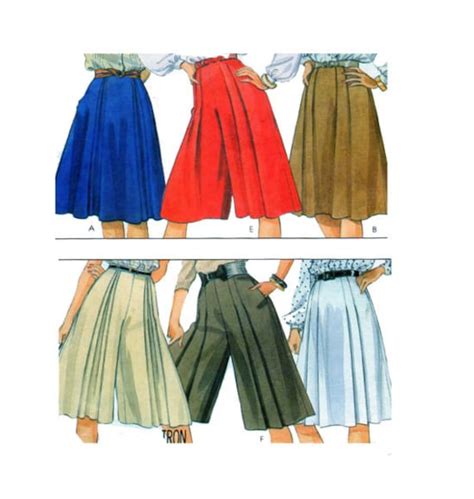 McCalls 8530 Skirt Split Skirt or Culottes: Front and Back