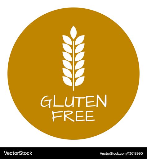 Gluten free label food intolerance symbols Vector Image