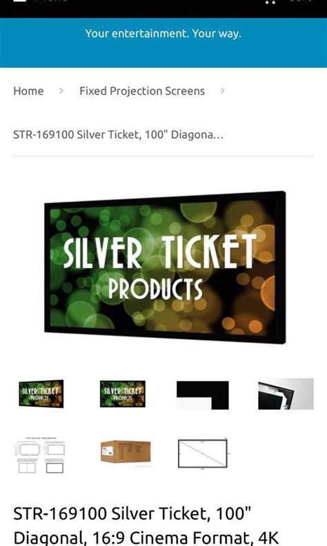 Silver Ticket Projector Screen 100inch 16:9 Fixed Frame (unused), TV & Home Appliances, TV ...