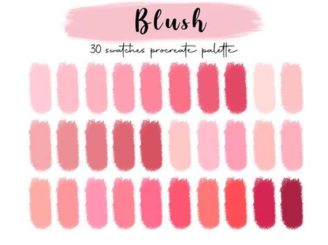 Blush Procreate Palette 30 HEX Color Codes Instant Digital - Etsy | Blush color palette, Hex ...