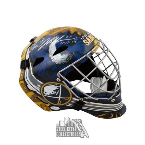 Dominik Hasek Helmet : Dominik Hasek HOF Autographed Buffalo Sabres Full-Size ... : Damn,dominik ...