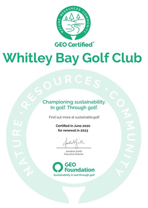 Our Environment – Whitley Bay Golf Club (Co.Reg 122105) | Claremont ...