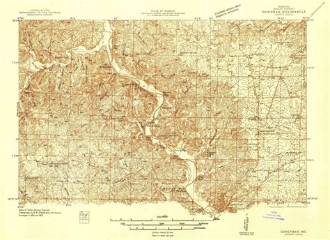 1937 Doniphan, MO - Missouri - USGS Topographic Map in 2021 | Doniphan, Topographic map, Map