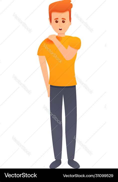 Boy pain shoulder icon cartoon style Royalty Free Vector