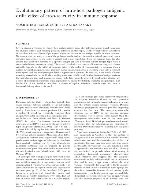 (PDF) Evolutionary pattern of intra-host pathogen antigenic drift: Effect of cross-reactivity in ...