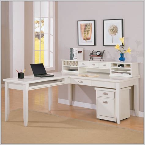 White L Shaped Desk Ikea : L shape desk ikea hack gold white and magenta office decor. - Frikilo ...