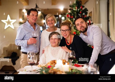 Beautiful big family celebrating Christmas together Stock Photo - Alamy