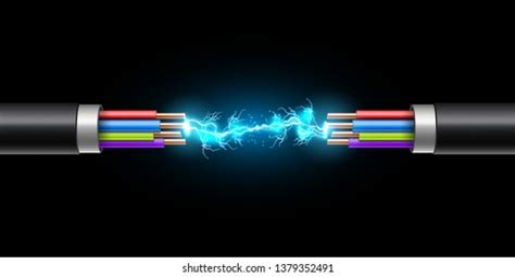 Creative Illustration Electric Glowing Lightning Between Stock Illustration 1379352491 ...