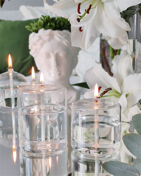 Quem Handmade Clear Glass Cylinder-Shaped Candle with Glass Wick. Mode ...