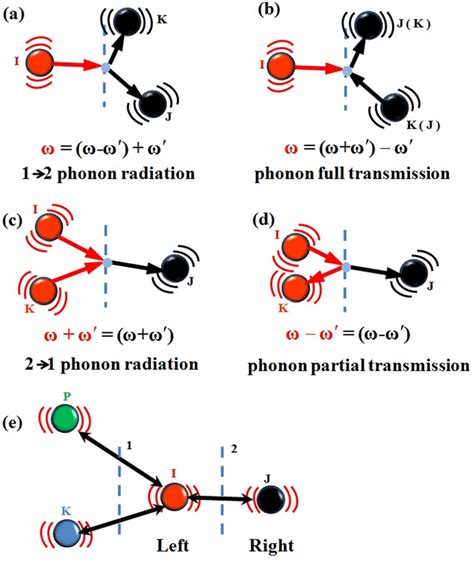 Schematic of four different types of three-phonon scattering processes ...