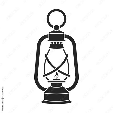 Vettoriale Stock Lantern icon in black style isolated on white ...