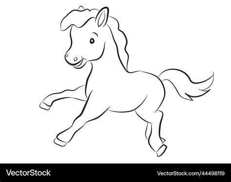 Black and white clipart horse Royalty Free Vector Image