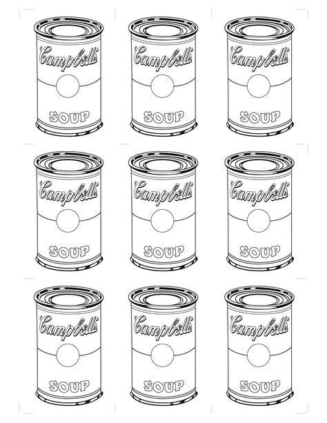 Image result for andy warhol art template Andy Warhol Soup Cans, Andy ...